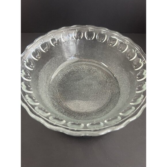 Vintage Frosted Ocean Glass Apple Serving Bowl 9” - Picture 4 of 7